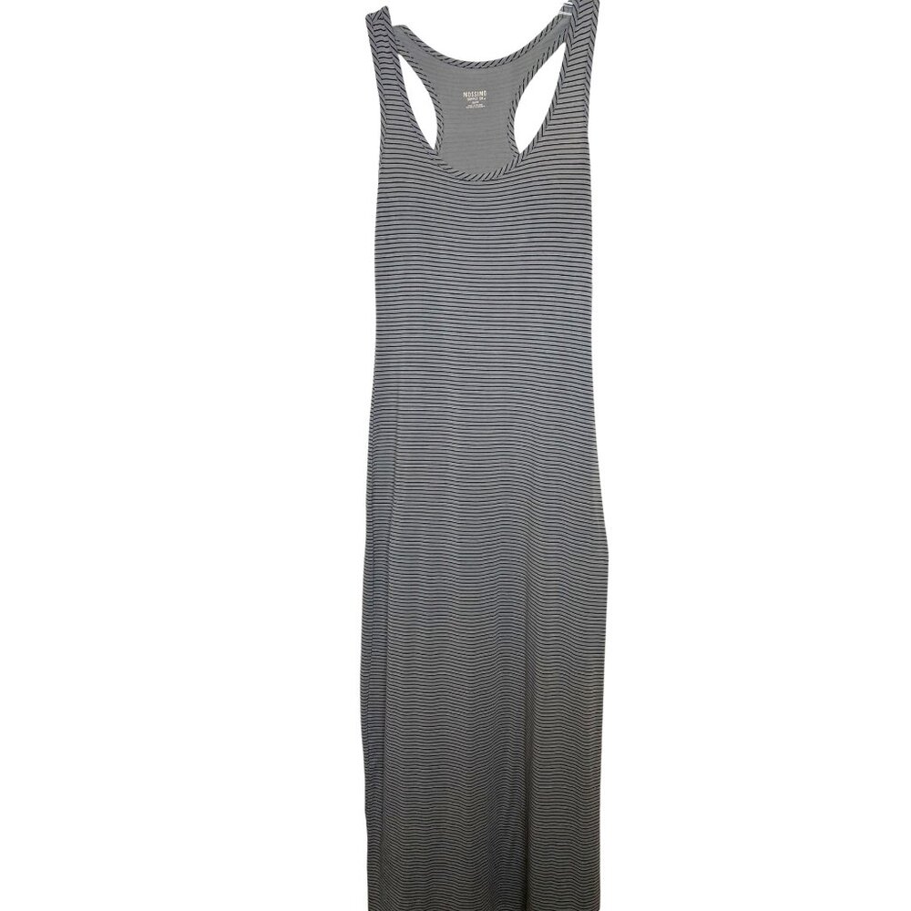 Mossimo Womens Gray and Black Sleeveless Scoop Neck Striped Maxi Dress Size XS